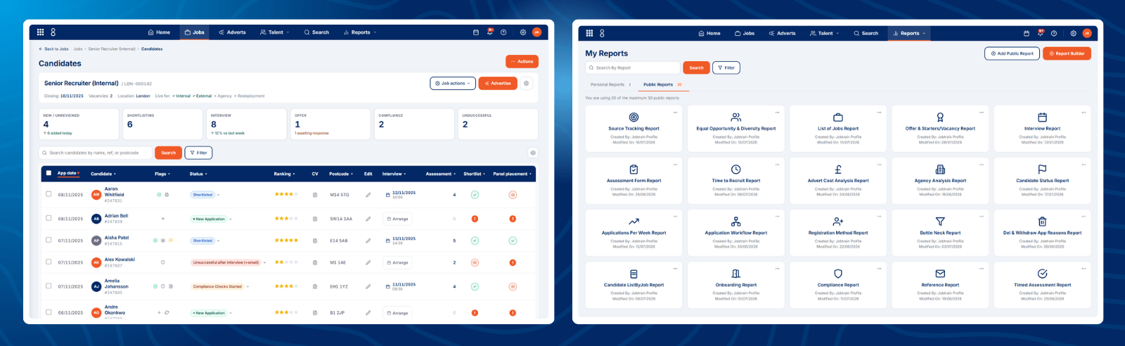 New Experience images for landing page - List of candidates and reports